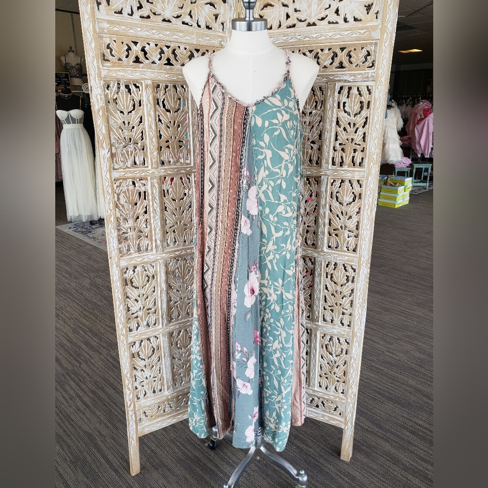 Floral Block Maxi Dress